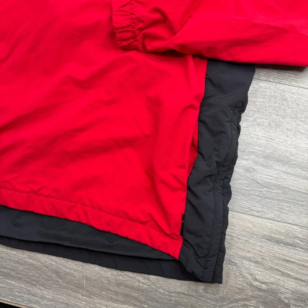 Air Jordan Jacket Mens Medium Red Spellout Windbreaker Jumpman Side Zip Hooded